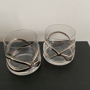 Anthropologie Glimmer wrapped old fashioned glasses SILVER